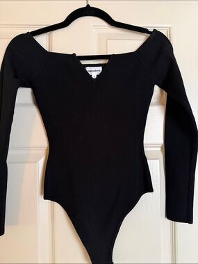 Revolve superdown Black Long-Sleeve One-Piece Bodysuit